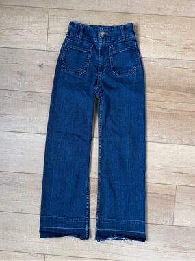 Maeve Jeans Women's Colette Wide Leg High Rise Crop Blue Denim Size 23